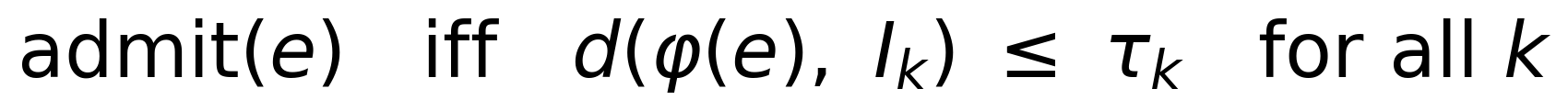 Equation 2: emission admission condition based on distance to imprint envelope within threshold.